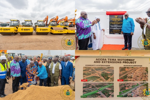 President Akufo-Addo Cuts The Sod For Accra-Tema Motorway Reconstruction Project